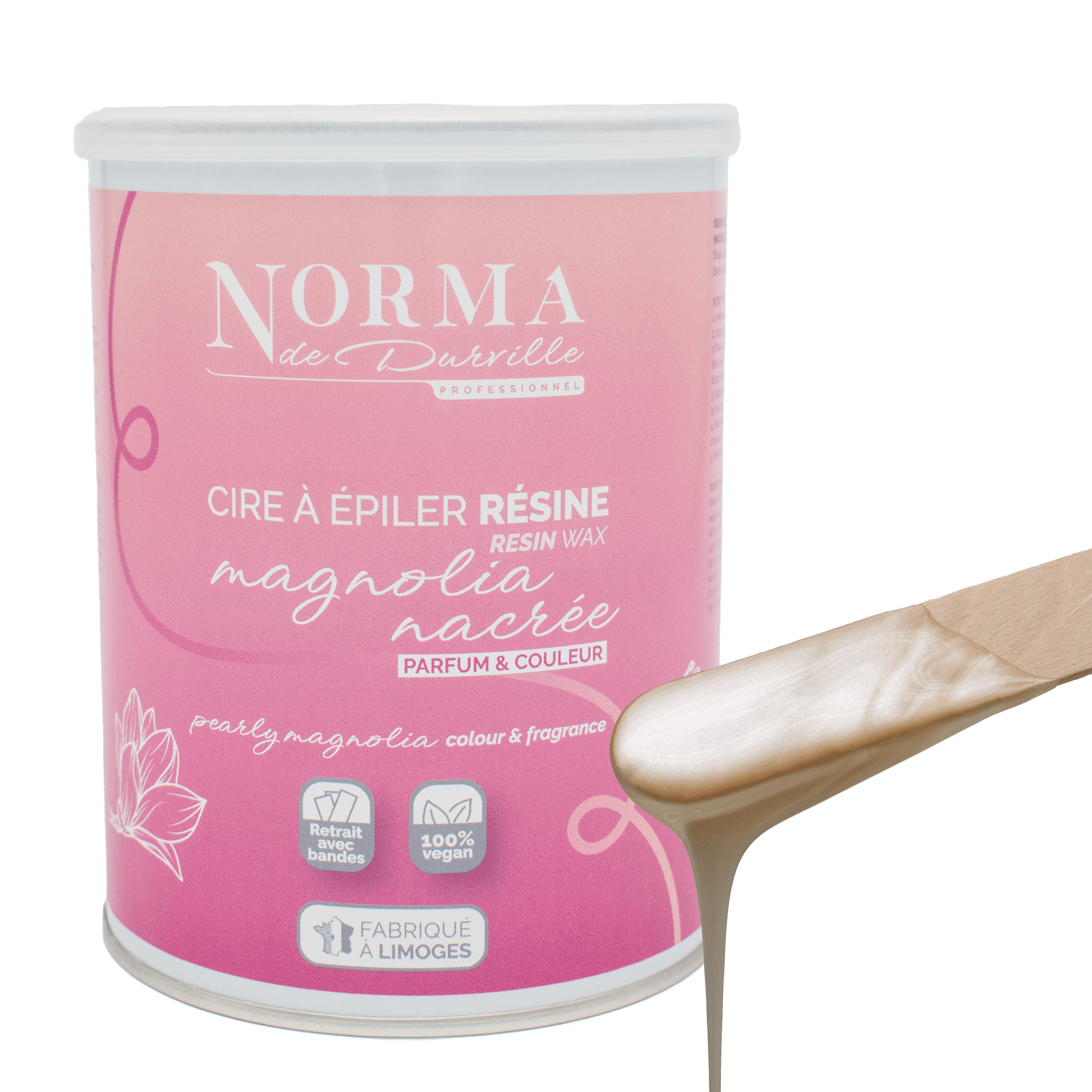 White pearlescent wax resin pot – Magnolia