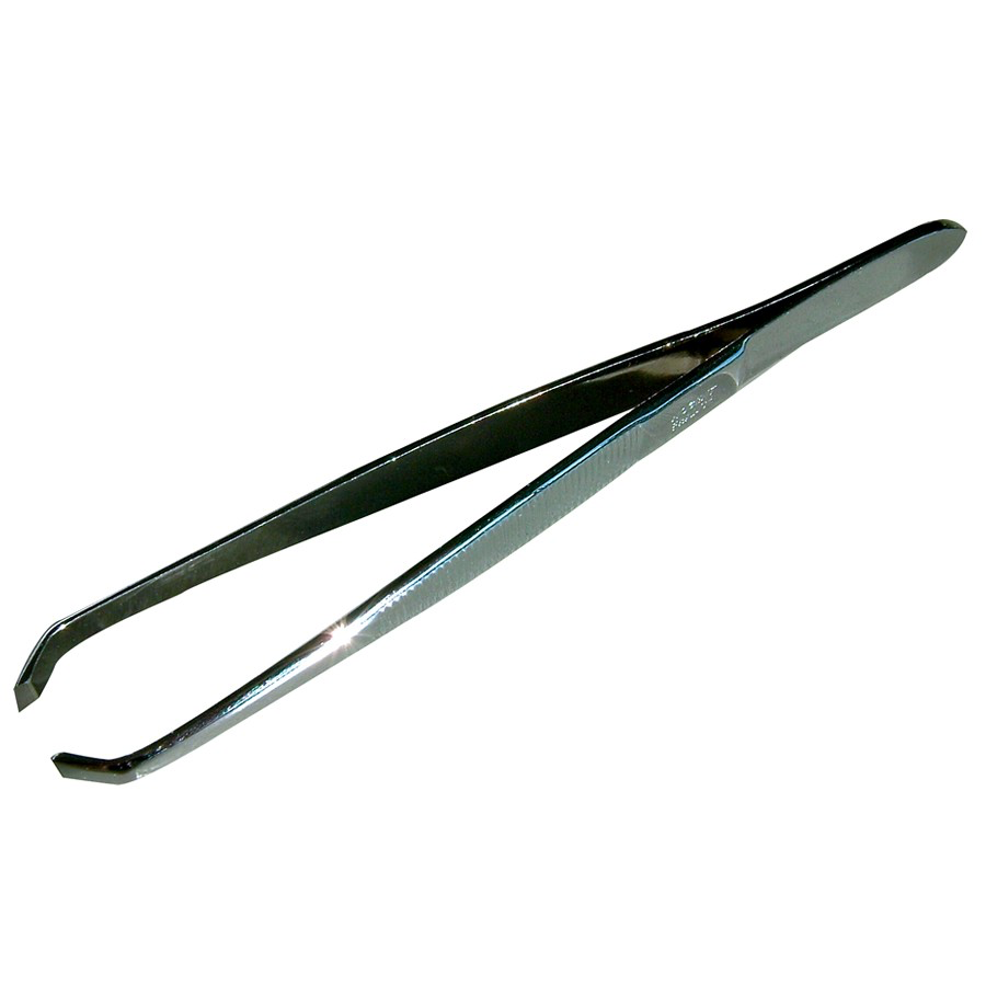 Pince à épiler chromée Crabe 9cm + Etui